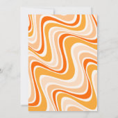 レトロウェーブフラワーアーチオレンジピーチ誕生日 招待状 (裏面)