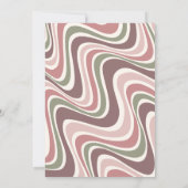 レトロウェーブフラワーアーチセージブラウンピーチ誕生日 招待状 (裏面)