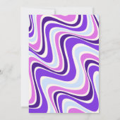 レトロウェーブフラワーアーチ バイオレットブルー 誕生日 招待状 (裏面)