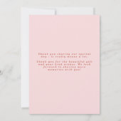 レトロウェーブフレームフォト赤面&テラコッタ結婚ズ サンキューカード (裏面)