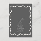 レトロウェーブブラックホワイト手書き結婚式の詳細 エンクロージャーカード (裏面)