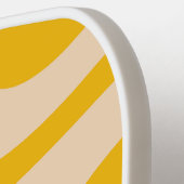 レトロウェーブホワイトおよびイエローモノグラモダンム ピックルボールラケット (左詳細)