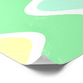 レトロウェーブラインパステルレインボーカラーズパターン ポスター (角)