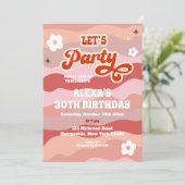 レトロウェーブレッツパーティー大人誕生日招待状 招待状 (スタンド正面)