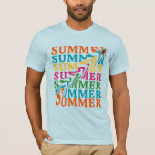 レトロウェーブー「SUMMER」文字アートデザイン Tシャツ (正面)