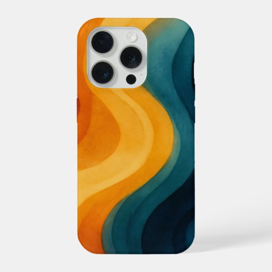 レトロウェーブ抽象スマホケース iPhoneケース (裏面)