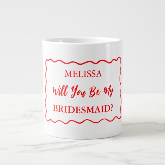 レトロウェーブ お願い！私のブライズメイドになってくれる？ 20oz ジャンボコーヒーマグカップ (正面)