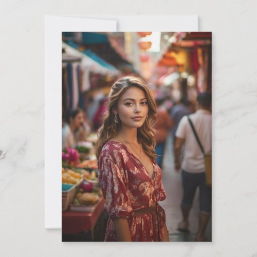 レトロウェーブ カラフル フォト 卒業おめでとう ご案内 招待状 (裏面)