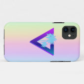 レトロウェーブ シンスウェーブ ヤシの木 トライアングル スマホケース Case-Mate iPhoneケース (裏面(横))