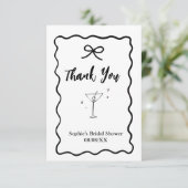 レトロウェーブ ブライダルシャワーの感謝カード - マーティニー サンキューカード (スタンド正面)