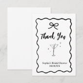 レトロウェーブ ブライダルシャワーの感謝カード - マーティニー サンキューカード (正面/裏面)