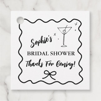 レトロウェーブ ブライダルシャワー フェイバータグ マティーニグラス