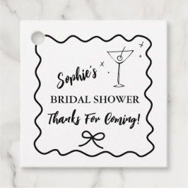 レトロウェーブ ブライダルシャワー フェイバータグ マーティニグラス