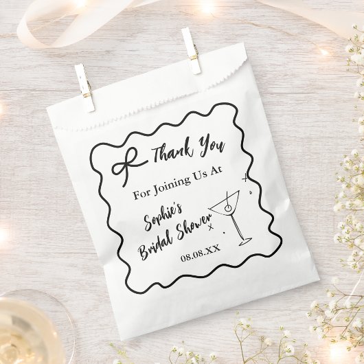 レトロウェーブ ブライダルシャワー フェイバーバッグ - マルティーニグラス