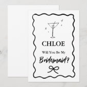 レトロウェーブ マルティーニグラス 花嫁の提案 招待状 (正面/裏面)