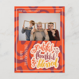 レトロウェーブ 感謝の気持ちでいっぱい 幸せな写真, ポストカード