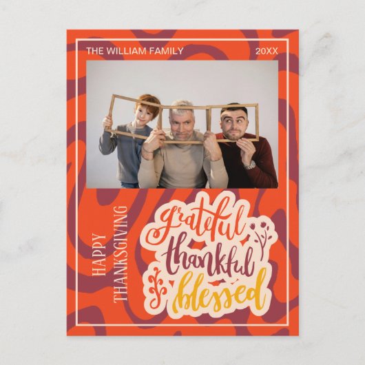 レトロウェーブ 感謝の気持ちでいっぱい 幸せな写真, ポストカード (正面)