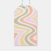 レトロウェーブGroovyフラワーグリーン40歳の誕生日 ギフトタグ (裏面)