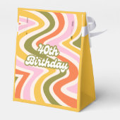 レトロウェーブGroovyフラワーグリーン40歳の誕生日 フェイバーボックス (裏面サイド)