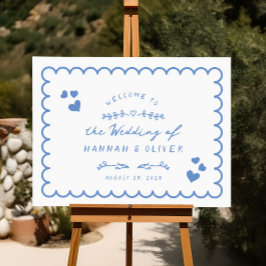 レトロウェー図解入りの、写真付きのブドレ結婚のウェルカムサイン ポスター