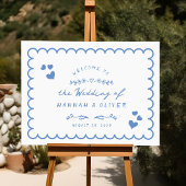 レトロウェー図解入りの、写真付きのブドレ結婚のウェルカムサイン ポスター