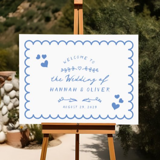 レトロウェー図解入りの、写真付きのブドレ結婚のウェルカムサイン ポスター