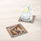 レトロウエスタンウォンテッド&ワイルド女性のカーボーイ ペーパーコースター (インサイチュ)