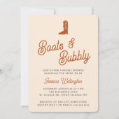 レトロウエスタンカウボーイブーツ&バブリーブライダルシャワー 招待状 (正面)