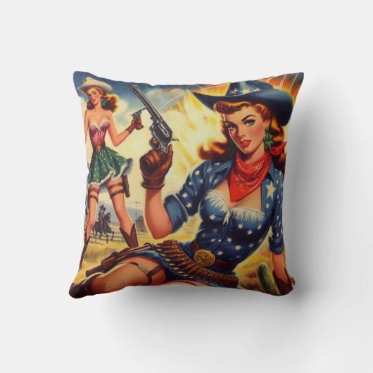 レトロウエスタンカントリーガールズ クッション (裏面)