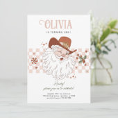 レトロウエスタンガールクリスマスバースデーパーティー 招待状 (スタンド正面)