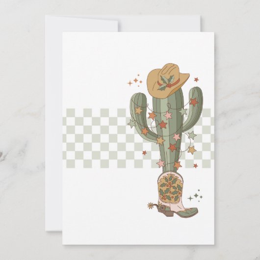 レトロウエスタンガールクリスマスバースデーパーティー 招待状 (裏面)