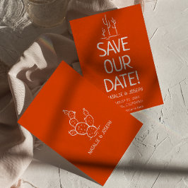 レトロウエスタンテラコッタモダンデザート結婚ズ セーブザデート