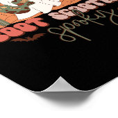 レトロウエスタンハロウィーンかわいい幽霊おもしろいブートスコー ポスター (角)