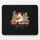 レトロウエスタンハロウィーンかわいい幽霊おもしろいブートスコー マウスパッド (正面)