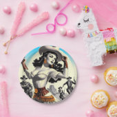 レトロウエスタンピンアップ ペーパープレート (パーティー)