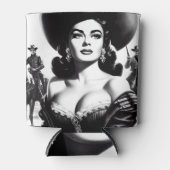 レトロウエスタンピンアップ 缶クーラー (正面)