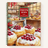 レトロウォーターカラーホリデーレシピプランナー ノートブック (正面)