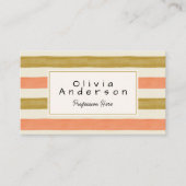 レトロウォーターカラーレッドグリーンストライプトレンディーボホ 名刺 (正面)