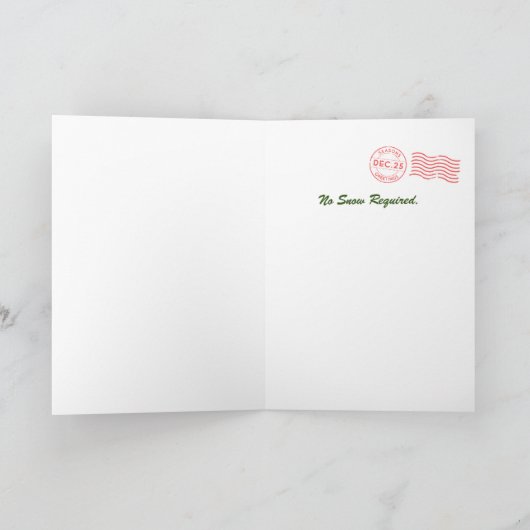 レトロウォータースキーズクリスマスカード シーズンカード (内部)