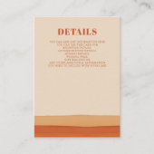 レトロウォーターストライプカラーテラコッタオレンジ結婚ズ エンクロージャーカード (正面)