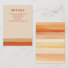 レトロウォーターストライプカラーテラコッタオレンジ結婚ズ エンクロージャーカード
