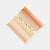 レトロウォーターストライプカラーテラコッタオレンジ結婚ズ スタンダードランチョンナプキン (角)