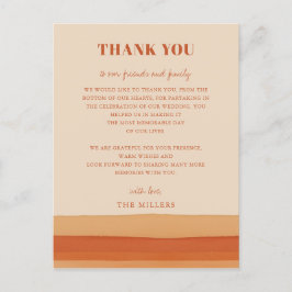 レトロウォーターストライプカラーTerracottaありがとう ポストカード