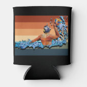 レトロウォーターポロヴィンテージスタイルスポーツ 缶クーラー (正面)