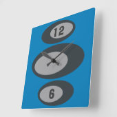 レトロウォールクロック – 変更可能な背景色！ スクエア壁時計 (傾斜)