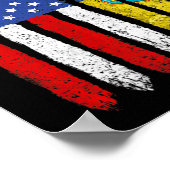 レトロウクライナ国旗ヴィンテージアメリカ国旗ウクライナ ポスター (角)