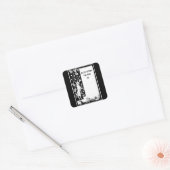 レトロウサギとスクロール蔵書票シール スクエアシール (封筒)