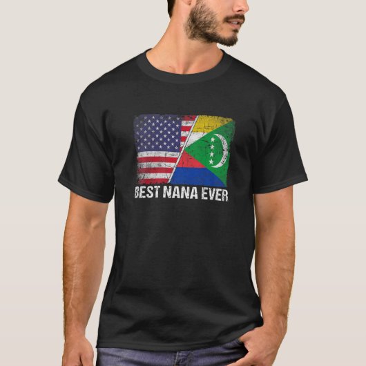 レトロウスコモロ最高のス国旗Nana Ever Mother's Day Tシャツ (正面)
