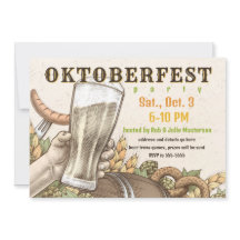 レトロウッドカットオクトーバーフェスト招待状