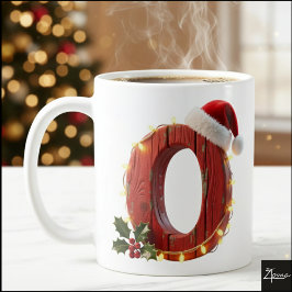 レトロウッドクリスマスアルファベットOイルミネーション コーヒーマグカップ